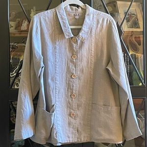 FLAX linen button up blouse or jacket M